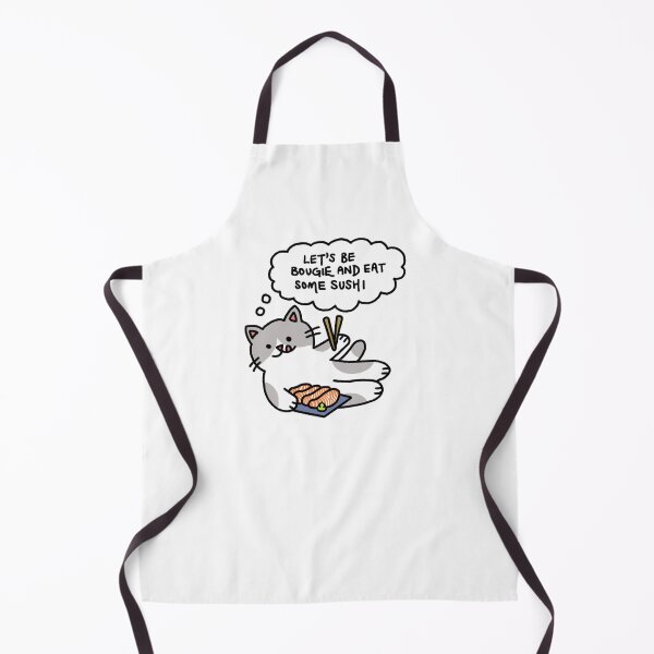 Item preview, Cat with Salmon Sashimi Thinking Let’s Be Bougie and Eat Some Sushi designed and sold by bonniemamadraws.