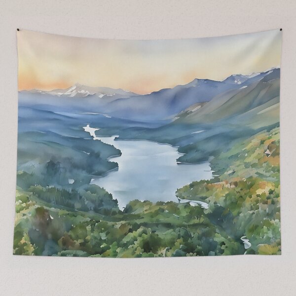 Item preview, Cascade Mountain Lake (Watercolor) designed and sold by flyscenicair.