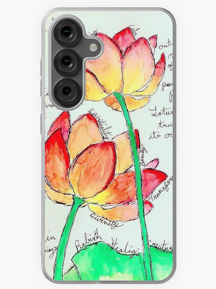 Thumbnail 1 of 4, Samsung Galaxy Phone Case, Fire & Ice Lotus Flowers designed and sold by Ladyinthemitten.