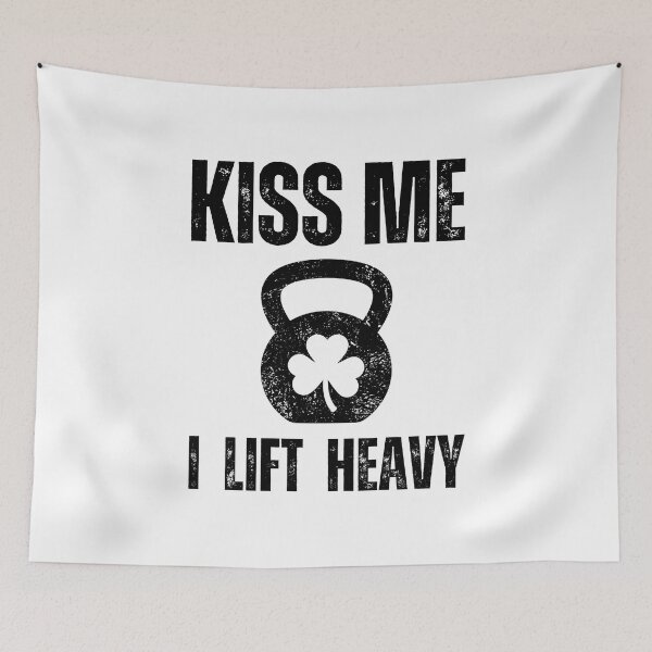 Item preview, Kiss me I lift heavy kettlebell St. Patrick's Day Workout Gym designed and sold by snowry.