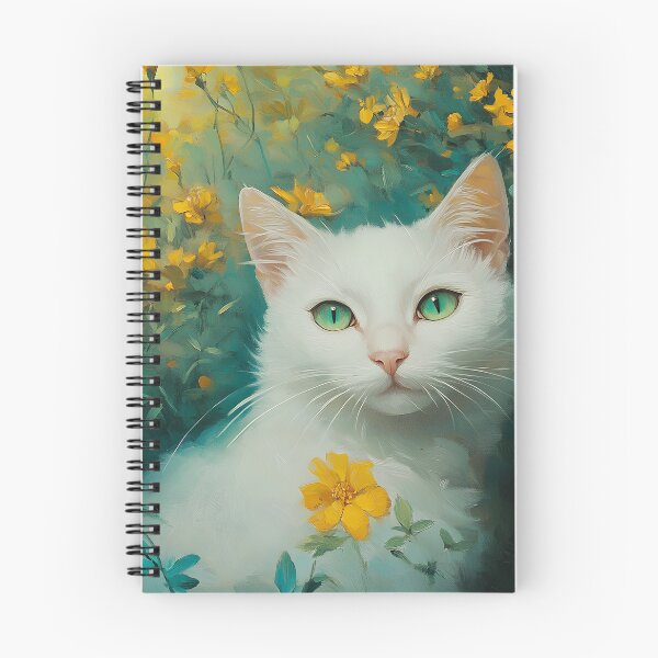 Item preview, White Cat In Flowers designed and sold by PuzzleBoxCorner.