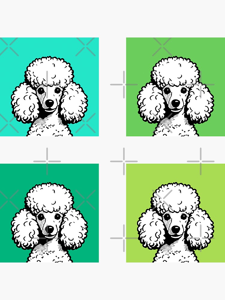 Thumbnail 3 of 3, Sticker, Pop Art Poodle Green Chic Aesthetic designed and sold by K9ish.