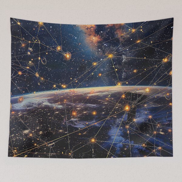 Item preview, Satellite Network Weaving Intricate Patterns in the Cosmic. designed and sold by CheerForGoods.