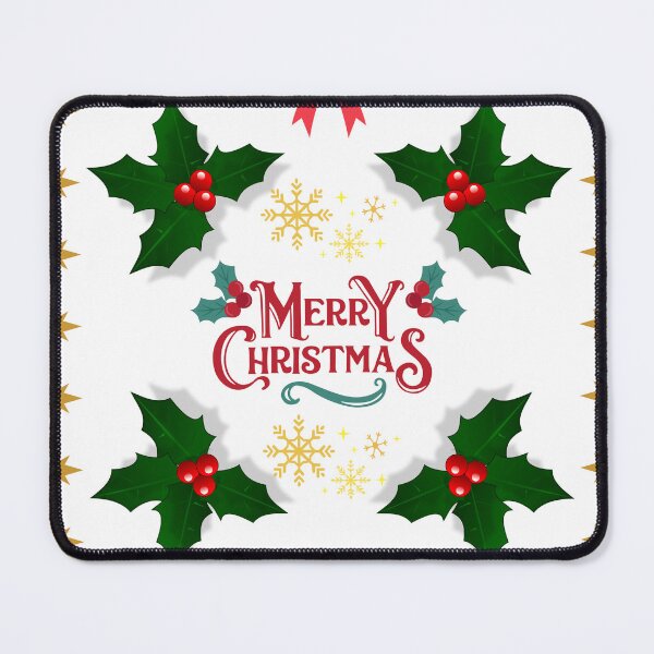 Item preview, Festive Merry Christmas Design with Holly and Snowflakes designed and sold by thoratsdesign.