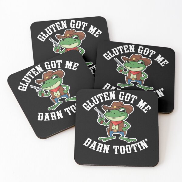 Item preview,  Funny Frog Meme Gluten Got Me Darn Tootin' Gluten Free Diet designed and sold by studiopekepeke.