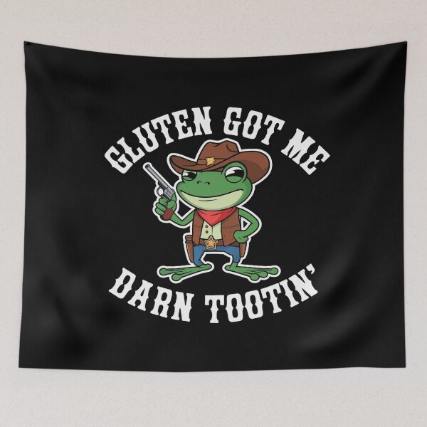 Item preview,  Funny Frog Meme Gluten Got Me Darn Tootin' Gluten Free Diet designed and sold by studiopekepeke.