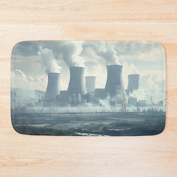 Item preview, Towering Nuclear Power Plant Dominating Surreal Technological. designed and sold by CheerForGoods.