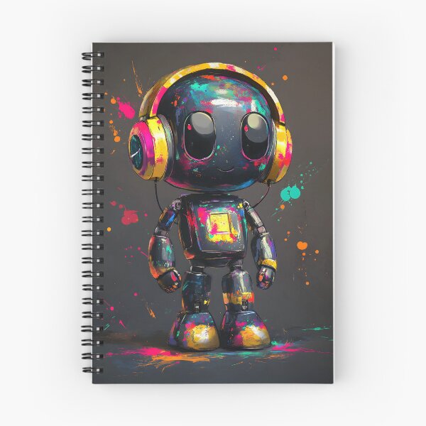 Item preview, Robot pop art con auriculares designed and sold by PuzzleBoxCorner.