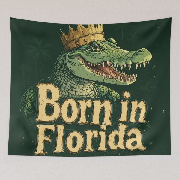 Item preview, Born in Florida King Alligator designed and sold by OriginalBeerCat.
