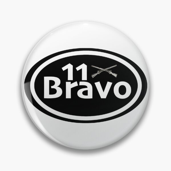 Item preview, 11 Bravo in black background: Military term design with crossed rifles designed and sold by PSST-Design.