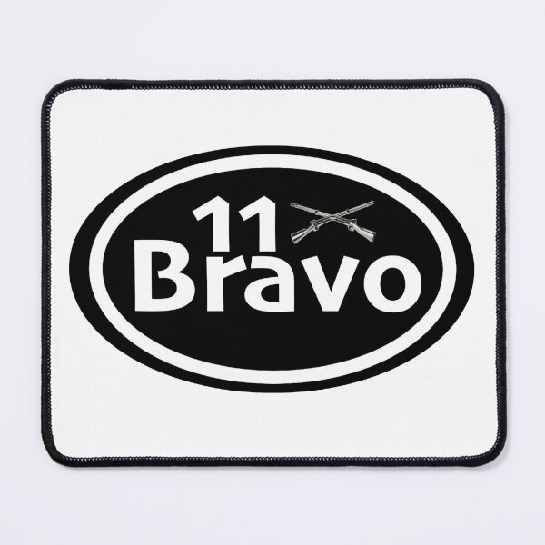 Item preview, 11 Bravo in black background: Military term design with crossed rifles designed and sold by PSST-Design.