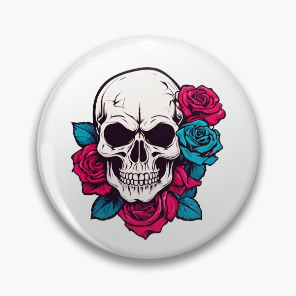 Item preview, Retro Roses on Punk Skull 2 designed and sold by Tom-Johnson.