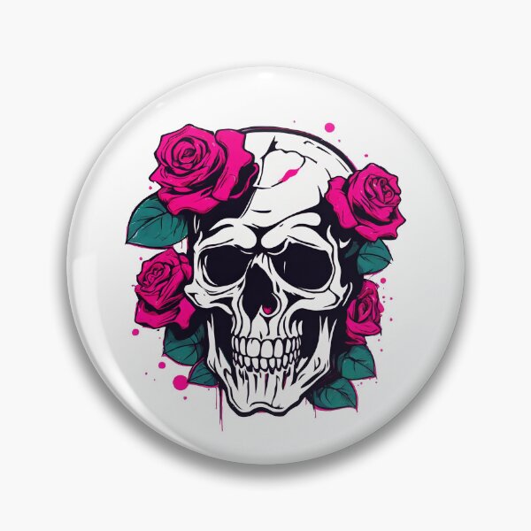 Item preview, Retro Roses on Punk Skull 3 designed and sold by Tom-Johnson.