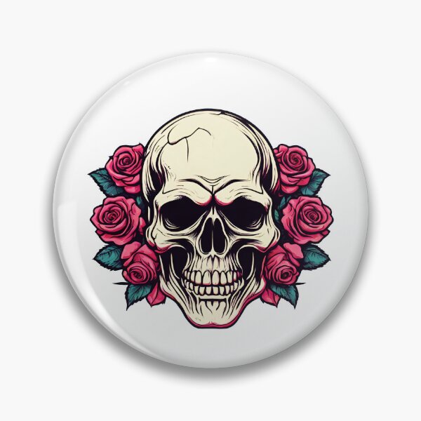 Item preview, Retro Roses on Punk Skull 4 designed and sold by Tom-Johnson.