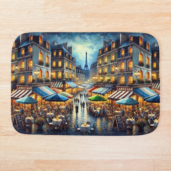 Item preview, Eifel Tower, Paris France Cafe Painting Scene French Street Markets, Restaurant Dining Room, KitchenBistro designed and sold by TheTimeTaxi.