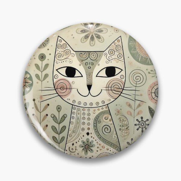 Item preview, Stylized quirky and whimsical cat illustration  designed and sold by retrosquid.