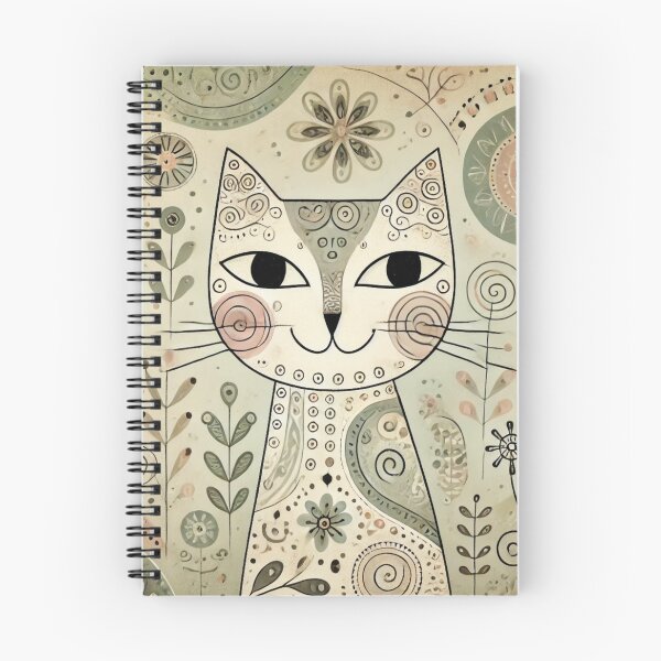 Item preview, Stylized quirky and whimsical cat illustration  designed and sold by retrosquid.
