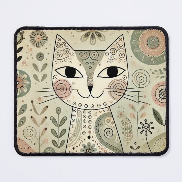 Item preview, Stylized quirky and whimsical cat illustration designed and sold by retrosquid.