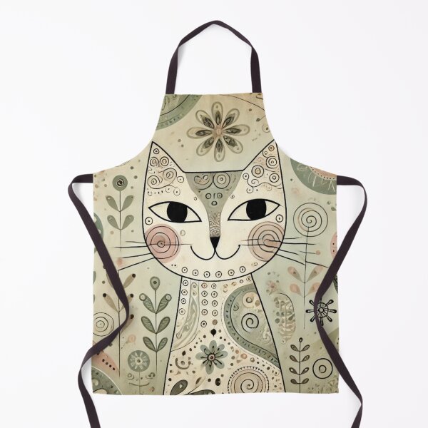 Item preview, Stylized quirky and whimsical cat illustration designed and sold by retrosquid.