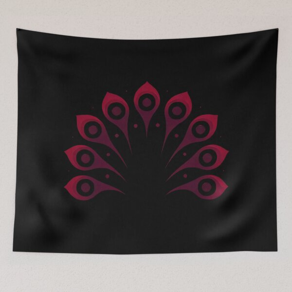 Item preview, Crimson Peacock Tail (Black Background) designed and sold by IskandarDesigns.