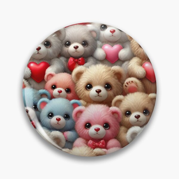 Item preview, Colorful Teddybears Red Pink Hearts designed and sold by PuuuurfectAngel.