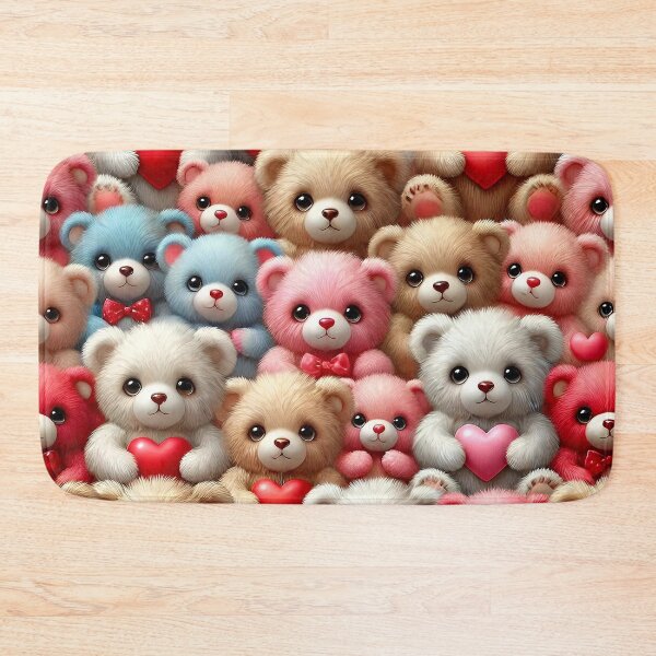 Item preview, Colorful Teddybears Red Pink Hearts designed and sold by PuuuurfectAngel.