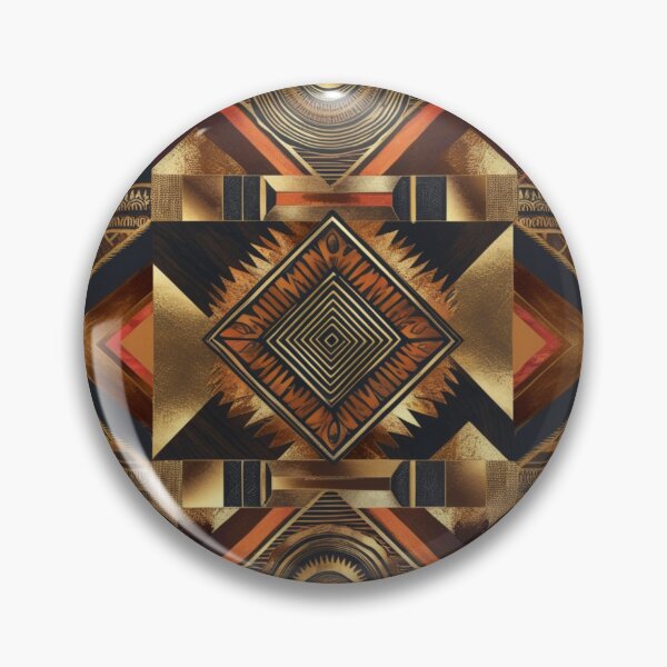 Item preview, Golden Harmony: An African-Inspired Geometric Masterpiece (Version Two) designed and sold by Bilikaru.