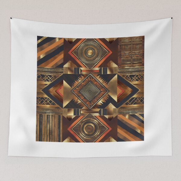 Item preview, Golden Harmony: An African-Inspired Geometric Masterpiece (Version Two) designed and sold by Bilikaru.