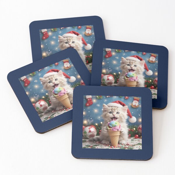 Item preview, Christmas Kitten's Ice Cream  designed and sold by Soft Strength Studio.