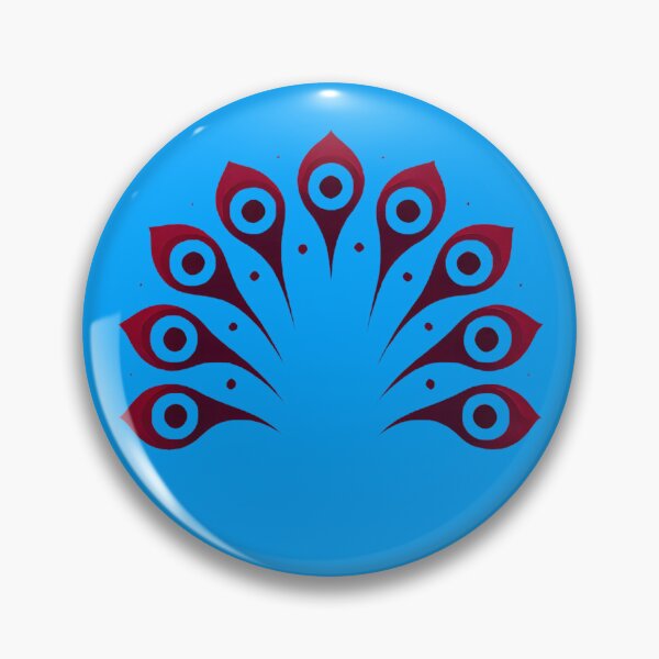 Item preview, Crimson Peacock Tail (Vibrant Sky Blue Background) designed and sold by IskandarDesigns.