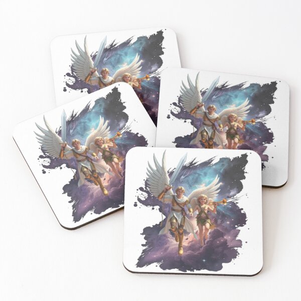 Item preview, Archangel With Cherub In the Cosmos designed and sold by DivineHaven.