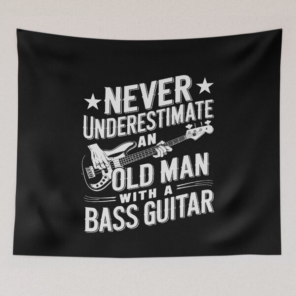 Item preview, Never Underestimate An Old Man With a Bass Guitar designed and sold by tmerchtrends.