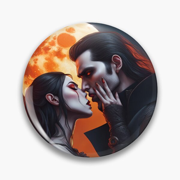 Item preview, Vampire  couple kissing designed and sold by GothicRubette.
