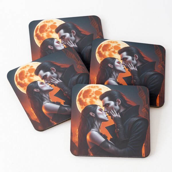 Item preview, Vampire  couple kissing designed and sold by GothicRubette.