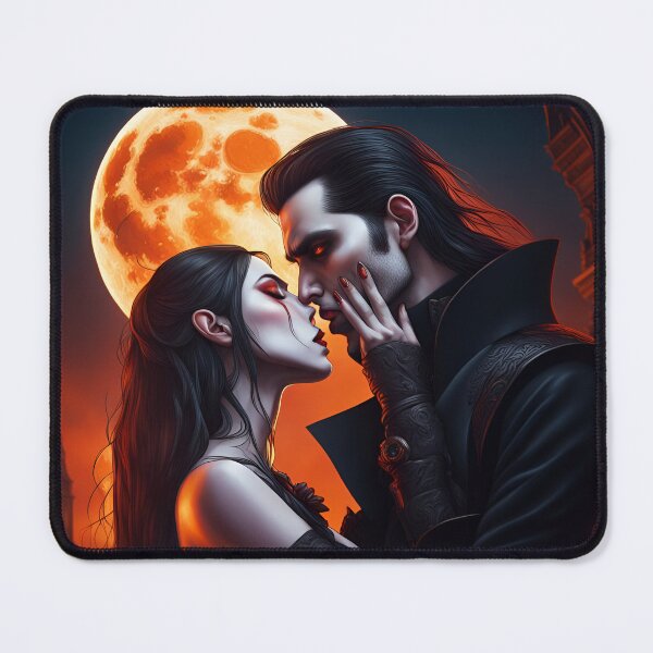 Item preview, Vampire couple kissing designed and sold by GothicRubette.