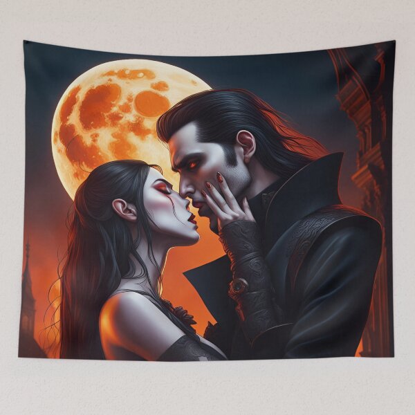 Item preview, Vampire  couple kissing designed and sold by GothicRubette.