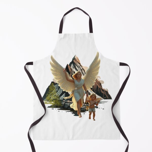 Item preview, Archangel With Baby Cherub Hiking in the Mountain designed and sold by DivineHaven.
