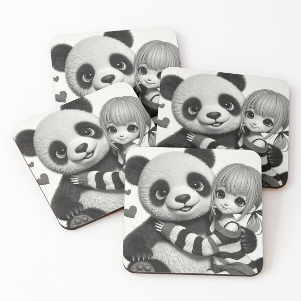 Item preview, Precious Panda Cub Cuddles with a Young Cute Girl designed and sold by choder61.