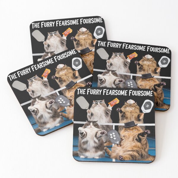 Item preview, Furry Foursome Pickleball Kitties  designed and sold by ChonkingHazard.