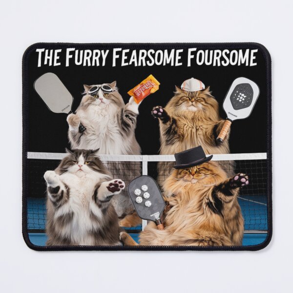 Item preview, Furry Foursome Pickleball Kitties designed and sold by ChonkingHazard.