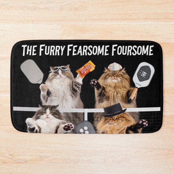 Item preview, Furry Foursome Pickleball Kitties  designed and sold by ChonkingHazard.
