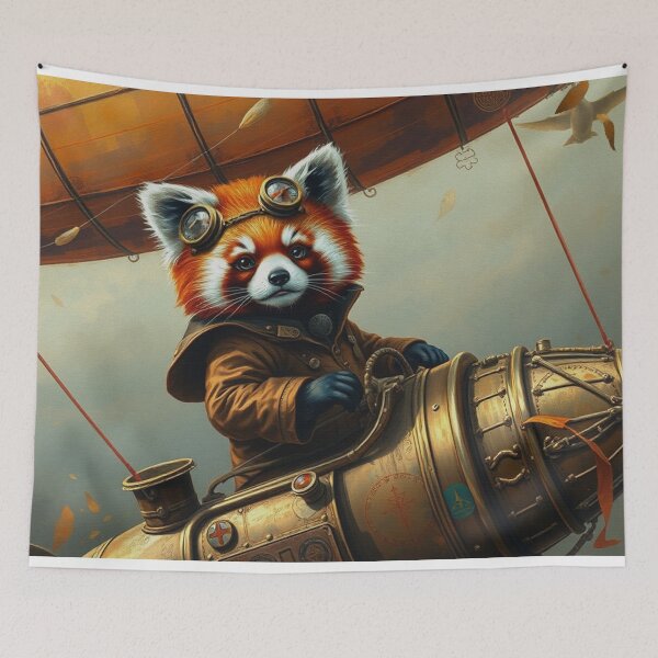 Item preview, Red Panda Aeronaut and Dirigible designed and sold by Skye Ryan-Evans.