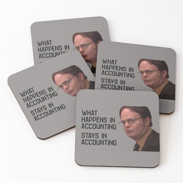 Item preview, Happens in Accounting stays in Accounting - quote from Dwight from The Office- prefect for The Office fans designed and sold by Fanaticos.