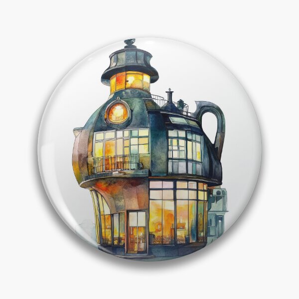 Item preview, Industrial Teapot Café - A Cozy Watercolor Haven designed and sold by FlyingDreamsArt.