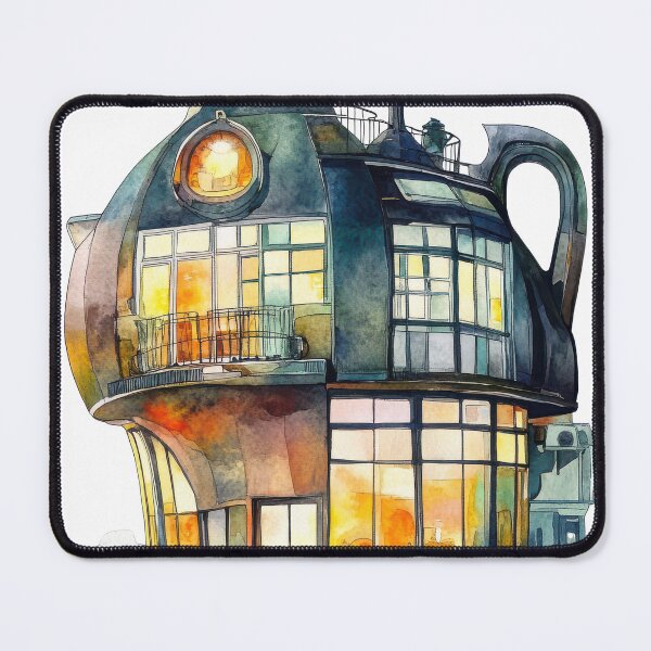 Item preview, Industrial Teapot Café - A Cozy Watercolor Haven designed and sold by FlyingDreamsArt.
