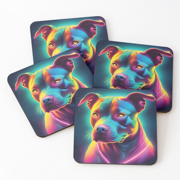 Item preview, Vibrant Neon Pit Bull designed and sold by NeonDreamsBlkTs.