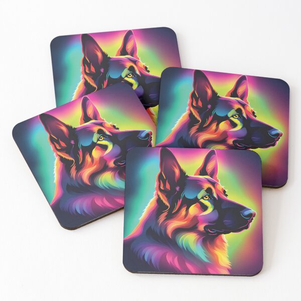 Item preview, Vibrant Neon Glow German Shepherd  designed and sold by NeonDreamsBlkTs.