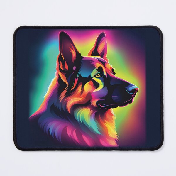 Item preview, Vibrant Neon Glow German Shepherd designed and sold by NeonDreamsBlkTs.