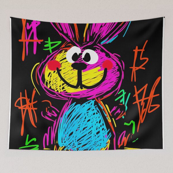 Item preview, Neon Pop Art Bunny: Playful and Vibrant Design designed and sold by Moisky Art.