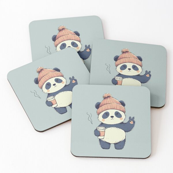Item preview, Cute Panda Drinking Coffee  designed and sold by WanderlustCoCo.